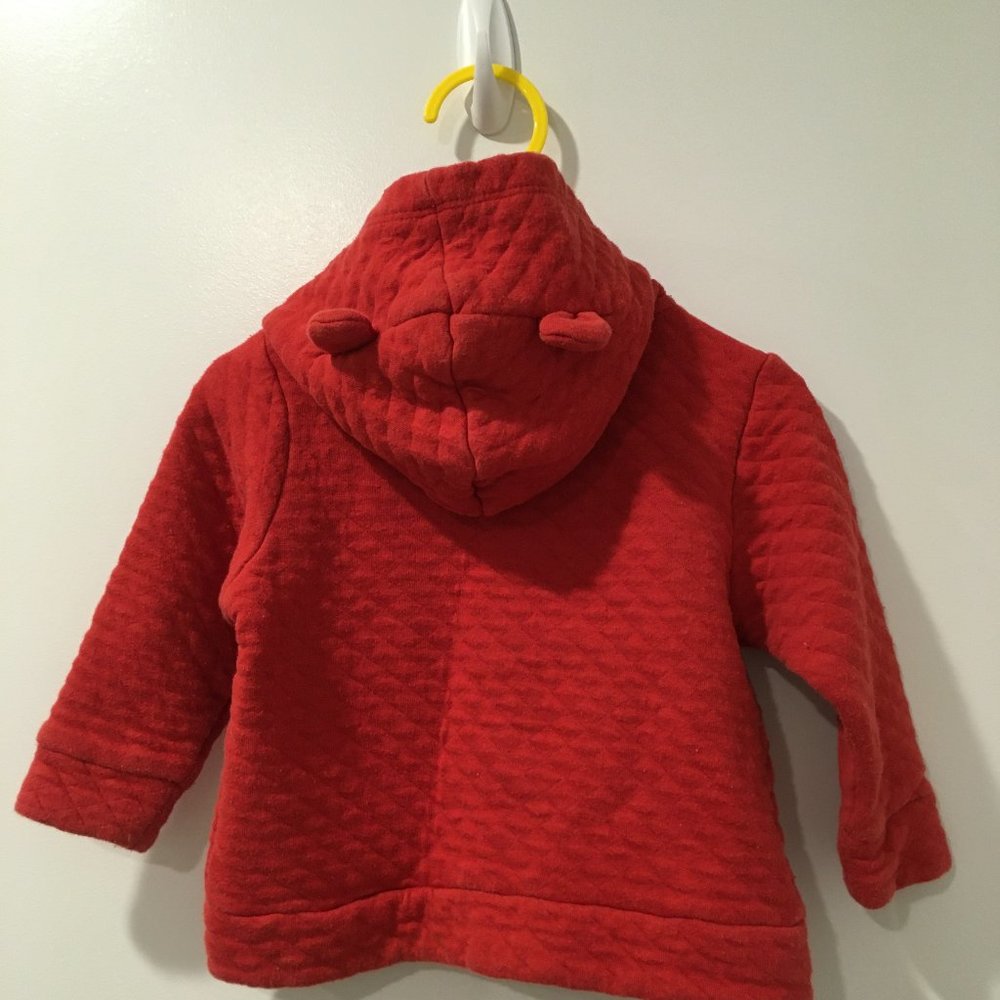 Baby Gap Bear Ear Quilted Hoodie Jacket 12-18M
